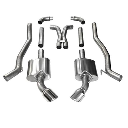 Corsa Exhaust 2010-2015 Chevy Camao Cat-Back Exhaust System Split Rear Exit with X Pipe, Polished 14968